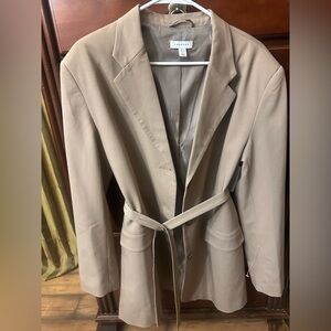 Topshop Taupe Belted Blazer Jacket Size 8